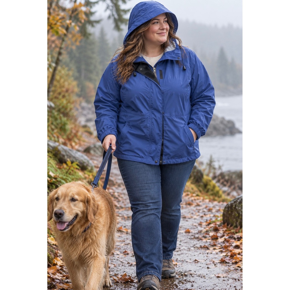LL Bean Blue Trail Model Rain Jacket Size 2X Gorpcore Outdoor Hiking Fall Coat